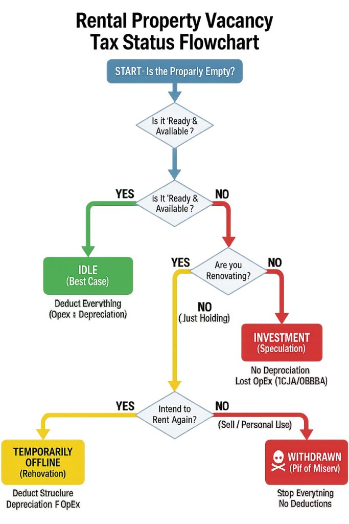 rental property vacancy tax status flowchart